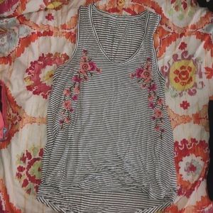 american eagle striped tank w flowers